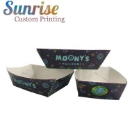 Printing Eco Friendly PLA Kraft Cardboard Paper Food Boat Tray